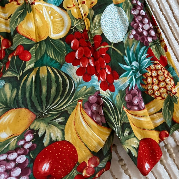 Vintage Carol Anderson Made in USA Unique Fruit Print Sleeveless V Neck Romper S - Picture 6 of 7